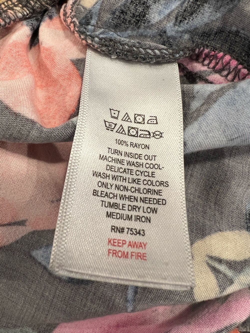 Cynthia Rowley Navy Tee and Floral Gray Pajama Set - Picture 6 of 12